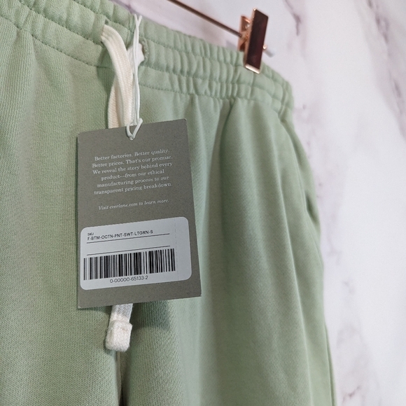 Everlane Sweatpants Large Light Green The Track Organic Cotton High Rise Jogger - Picture 6 of 12